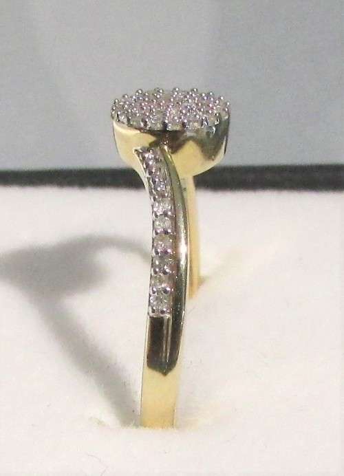 **SWIRL DESIGN COLLECTION [R20639]** CLUSTER [0.200ct] DIAMOND RING [YELLOW GOLD] - BUY SAFE