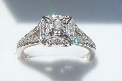 **PRINCESS DESIGN [R30639]** SPLIT SHANK [0.400ct] DIAMOND RING [WHITE GOLD] - BUY SAFE