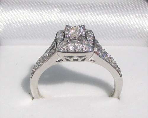 **PRINCESS DESIGN [R30639]** SPLIT SHANK [0.400ct] DIAMOND RING [WHITE GOLD] - BUY SAFE