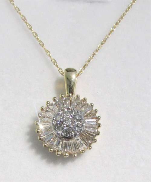 **MASSIVE DEAL [R52741]** DIAMOND PENDANT [1.250ct] ROUND/BAGUETTE CUT + OPTIONAL CHAIN - BUY SAFE