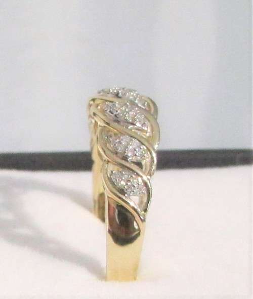 **NEW DESIGN [R19419]** ROUND BRILLIANT CUT [0.200ct] DIAMOND BAND [YELLOW GOLD] - BUY SAFE