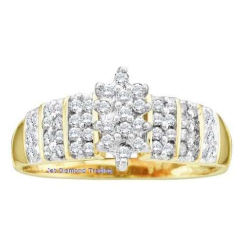 **SUNKISSED COLLECTION [R32639]** DESIGNER [0.350ct] CLUSTER DIAMOND RING [YELLOW GOLD] - BUY SAFE