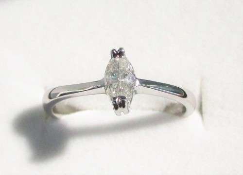 **SPECIAL [R23314]** MARQUISE CUT [0.385ct] DIAMOND SOLITAIRE RING [WHITE GOLD] - BUY SAFE
