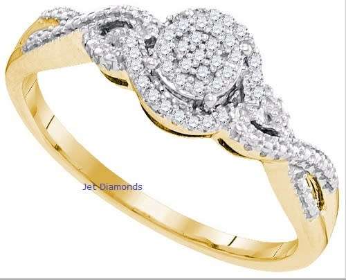 **SWIRL COLLECTION [R27639]** DESIGNER [0.250ct] CLUSTER DIAMOND RING [YELLOW GOLD] - BUY SAFE