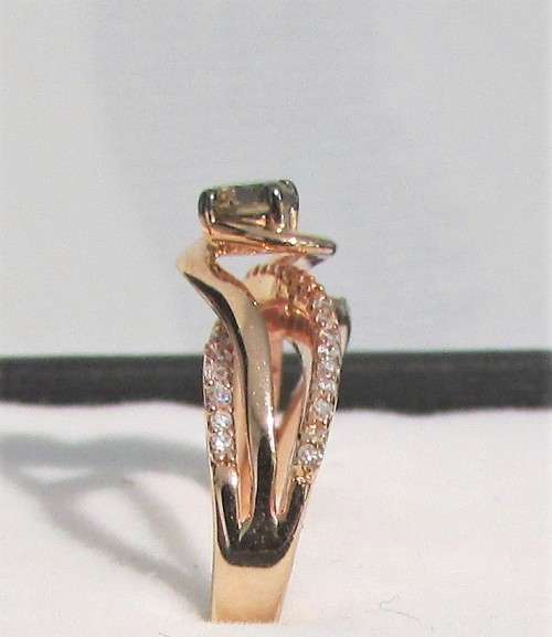 **SWIRL DESIGN [R28083]** ROUND CUT [0.400ct] DIAMOND RING [ROSE GOLD] - BUY SAFE