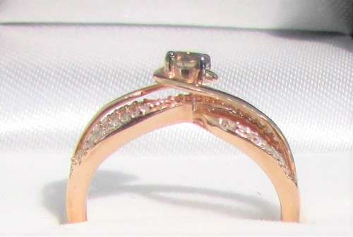 **SWIRL DESIGN [R28083]** ROUND CUT [0.400ct] DIAMOND RING [ROSE GOLD] - BUY SAFE