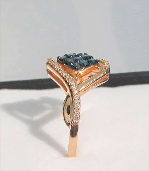 **GORGEOUS [R27381]** BLUE DIAMOND CENTRE [0.500ct] DIAMOND RING [ROSE GOLD] - **SEE VIDEO**