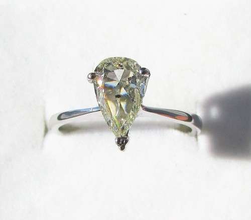 **BARGAIN BUY** OUR FAMOUS 1CT PEAR CUT DIAMOND SOLITAIRE RING [1.010ct]  WHITE GOLD - BUY SAFE