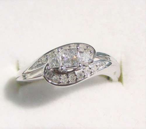 **ULTRA SPARKLY [R28258]** TRILOGY DESIGN [0.350ct] DIAMOND RING [WHITE GOLD] - BUY SAFE
