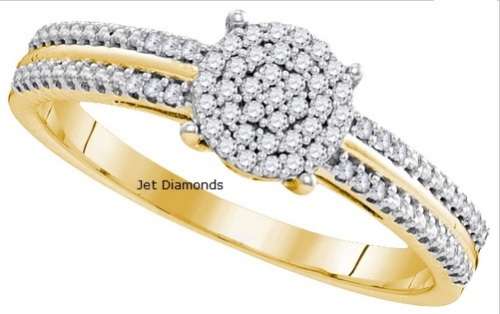 **PAVE COLLECTION [R27639]** DESIGNER [0.250ct] CLUSTER DIAMOND RING [YELLOW GOLD] - BUY SAFE