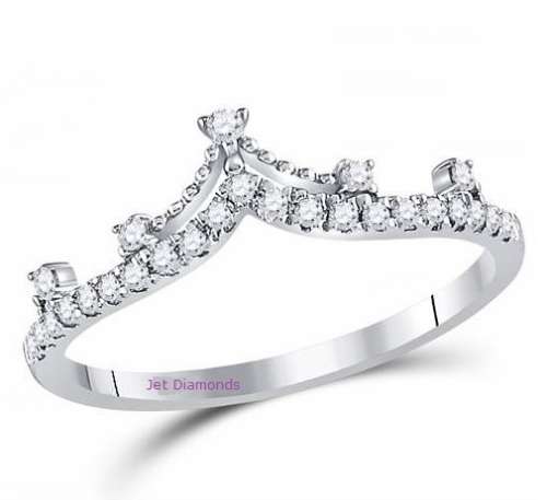 **SOUGHT AFTER [R26419]** CROWN DESIGN [0.300ct] DIAMOND BAND [WHITE GOLD] - BUY SAFE
