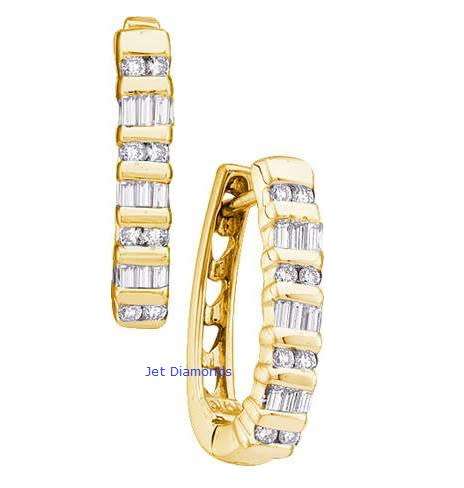 **DIAMOND HOOPS | R26893** ROUND CUT | 0.350ct | DIAMOND EARRINGS | YELLOW GOLD - BUY SAFE