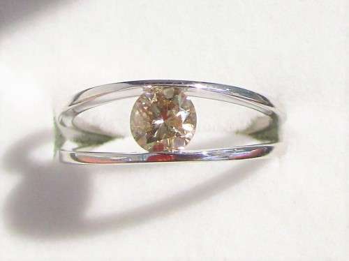 **1/2ct SPECIAL [R27893]** TENSION SET DESIGN ROUND CUT DIAMOND [0.350ct] RING [WHITE GOLD]-BUY SAFE