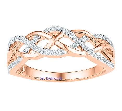 **NEW RANGE [R29786]** DESIGNER [0.300ct] TWIST DIAMOND RING [ROSE GOLD] - BUY SAFE