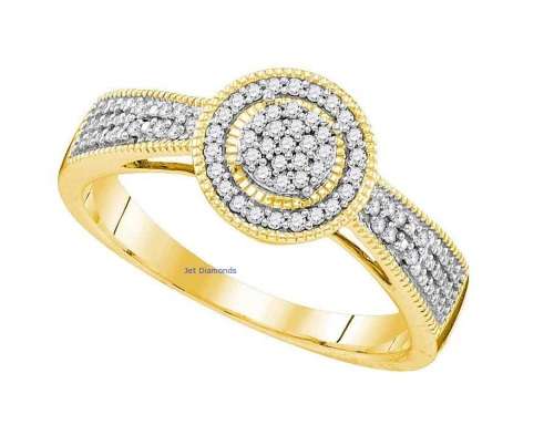 **SPECIAL DEAL [R26083]** CLUSTER HALO DESIGN [0.300ct] DIAMOND RING [YELLOW GOLD] - BUY SAFE