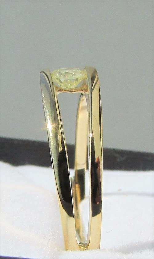 **SPLIT SHANK [R22893]** TENSION SET DESIGN ROUND CUT DIAMOND [0.200ct] RING [YELLOW GOLD] -BUY SAFE