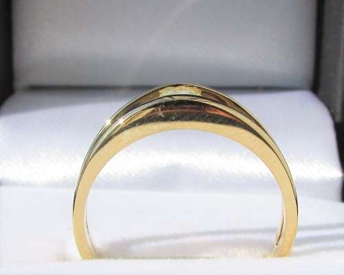 **SPLIT SHANK [R22893]** TENSION SET DESIGN ROUND CUT DIAMOND [0.200ct] RING [YELLOW GOLD] -BUY SAFE