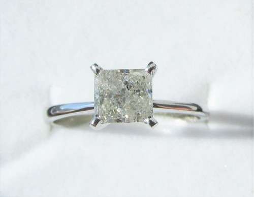 **BARGAIN BUY** OUR FAMOUS 1CT PRINCESS CUT DIAMOND SOLITAIRE RING [1.000ct]  WHITE GOLD - BUY SAFE