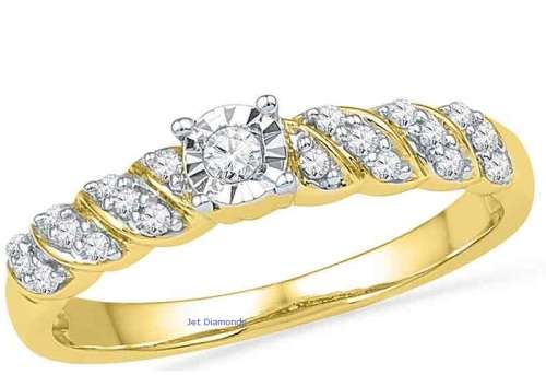 **NEW COLLECTION [R29639]** DESIGNER [0.300ct] DIAMOND RING [YELLOW GOLD] - BUY SAFE