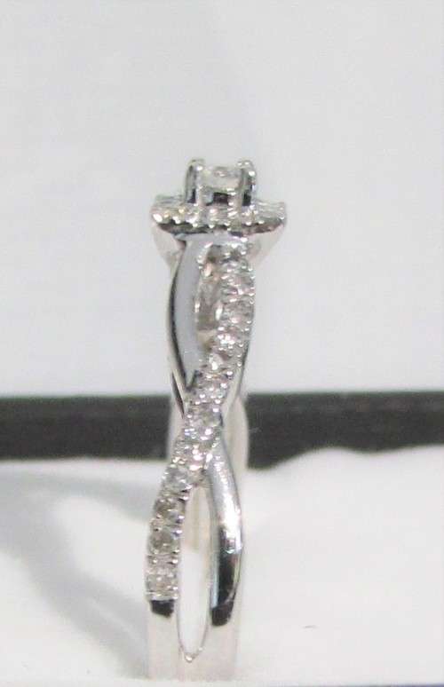 **TWIST DESIGN [R27451]** ROUND CUT [0.300ct] DIAMOND RING [WHITE GOLD] - **SEE VIDEO**