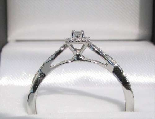 **TWIST DESIGN [R27451]** ROUND CUT [0.300ct] DIAMOND RING [WHITE GOLD] - **SEE VIDEO**