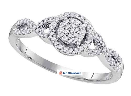 **CRAZY DEAL [R31224]** SWIRL DESIGN [0.350ct] DIAMOND RING [WHITE GOLD] - BUY SAFE