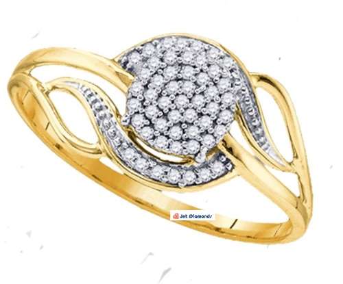 **ELEGANT [R27639]** SWIRL DESIGN DIAMOND [0.300ct] RING [YELLOW GOLD] - BUY SAFE
