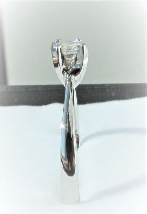 **SPECIAL [R20143]** CUSHION CUT [0.200ct] SOLITAIRE DIAMOND RING [WHITE GOLD] - BUY SAFE