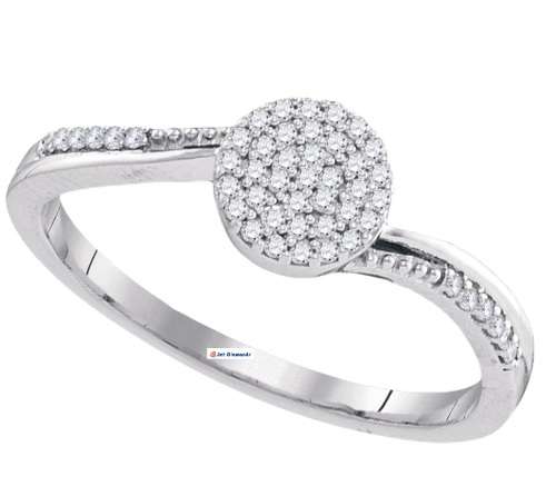 **SWIRL DESIGN COLLECTION [R20639]** CLUSTER [0.200ct] DIAMOND RING [WHITE GOLD] - BUY SAFE