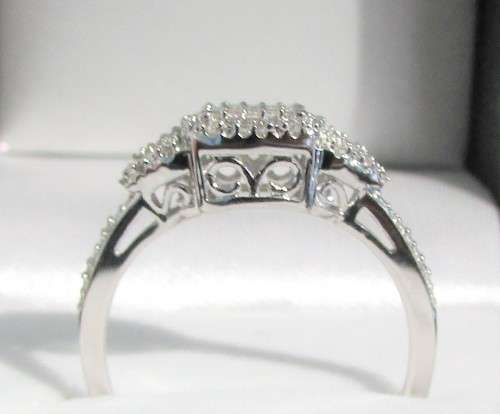 **NEW RANGE [R26639]** DESIGNER [0.300ct] CLUSTER ROUND CUT DIAMOND RING [WHITE GOLD] - BUY SAFE
