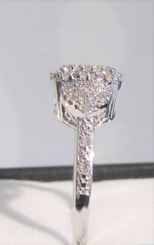 **NEW RANGE [R26639]** DESIGNER [0.300ct] CLUSTER ROUND CUT DIAMOND RING [WHITE GOLD] - BUY SAFE