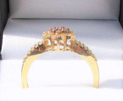 **WOW FACTOR [R35274]** WHITE/CHAMPAGNE ROUND CUT [0.500ct] DIAMOND RING [YELLOW GOLD] - BUY SAFE