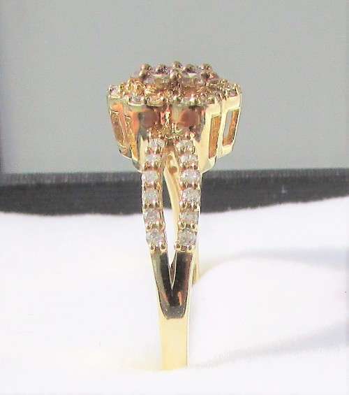 **WOW FACTOR [R35274]** WHITE/CHAMPAGNE ROUND CUT [0.500ct] DIAMOND RING [YELLOW GOLD] - BUY SAFE