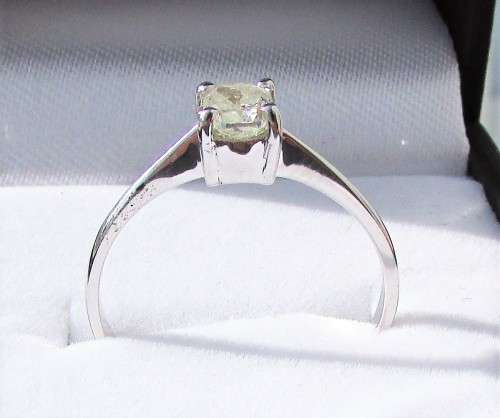 **SPECIAL [R24143]** CUSHION CUT [0.495ct] SOLITAIRE DIAMOND RING [WHITE GOLD] - BUY SAFE