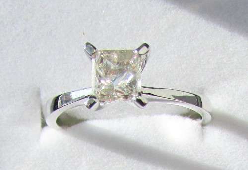 **1/2ct SPECIAL [R29615]** PRINCESS CUT [0.570ct] SOLITAIRE DIAMOND RING [WHITE GOLD] - BUY SAFE