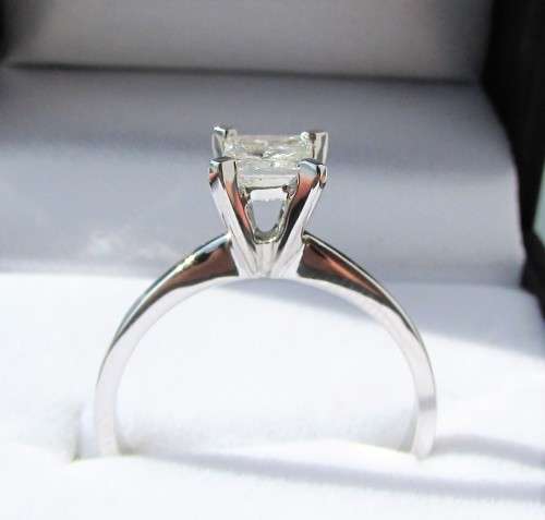 **1/2ct SPECIAL [R29615]** PRINCESS CUT [0.570ct] SOLITAIRE DIAMOND RING [WHITE GOLD] - BUY SAFE