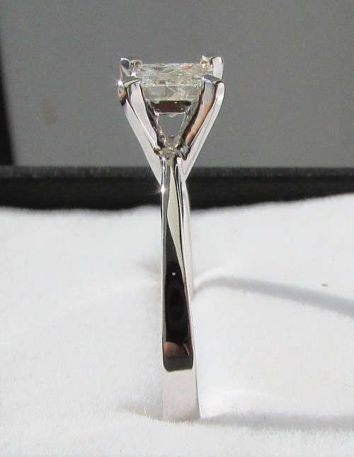 **1/2ct SPECIAL [R29615]** PRINCESS CUT [0.570ct] SOLITAIRE DIAMOND RING [WHITE GOLD] - BUY SAFE