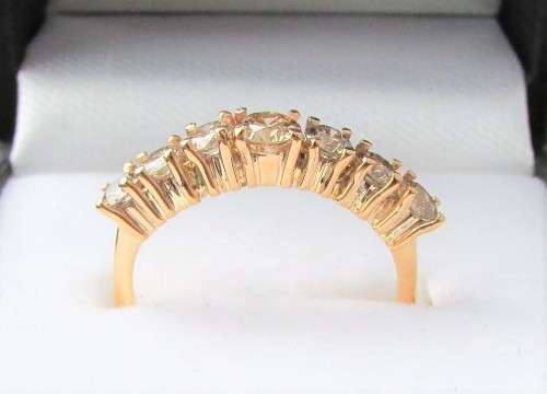 **GORGEOUS [R41518]** 7 DIAMOND ETERNITY [0.800ct] DIAMOND RING [YELLOW GOLD] - BUY SAFE