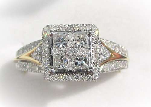 **SUPER SPARKLY [R65643]** PRINCESS / ROUND DESIGN [1.00ct] DIAMOND RING [WHITE GOLD] - BUY SAFE