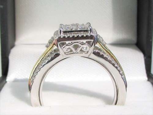 **SUPER SPARKLY [R65643]** PRINCESS / ROUND DESIGN [1.00ct] DIAMOND RING [WHITE GOLD] - BUY SAFE