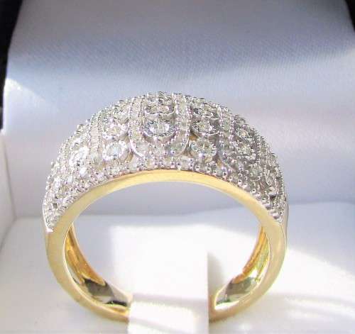 **GORGEOUS [R40419]** HIGH QUALITY [1.00ct] ROUND CUT DIAMOND BAND [YELLOW GOLD] - BUY SAFE