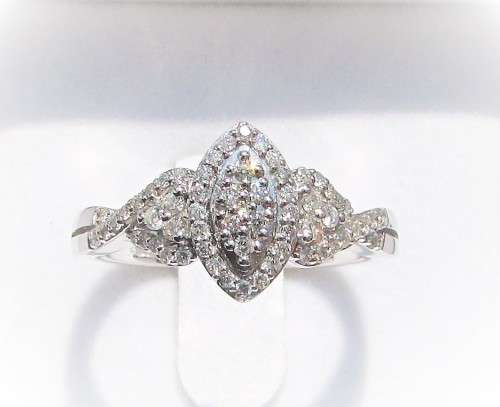 **FANTASTIC VALUE [R30412]** MARQUISE DESIGN [0.400ct] DIAMOND RING [WHITE GOLD] - BUY SAFE