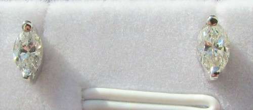 **DIAMOND STUD DEAL [R39893]** MARQUISE CUT [0.510ct] DIAMOND EARRINGS [WHITE GOLD] -  BUY SAFE