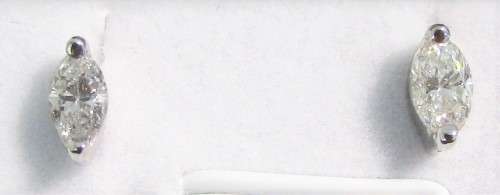 **DIAMOND STUD DEAL [R39893]** MARQUISE CUT [0.510ct] DIAMOND EARRINGS [WHITE GOLD] -  BUY SAFE