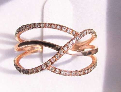 **GORGEOUS [R28419]** HIGH QUALITY [0.300ct] ROUND CUT DIAMOND BAND [ROSE GOLD] - BUY SAFE