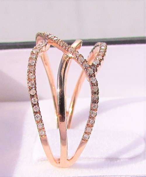 **GORGEOUS [R28419]** HIGH QUALITY [0.300ct] ROUND CUT DIAMOND BAND [ROSE GOLD] - BUY SAFE