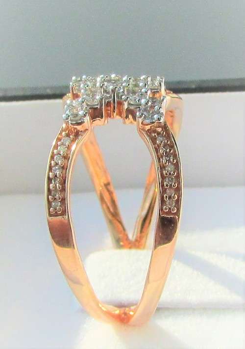 **1 PIECE ONLY [R27419]** CROSSOVER STYLE [0.400ct] DIAMOND RING [ROSE GOLD] - **BUY SAFE**