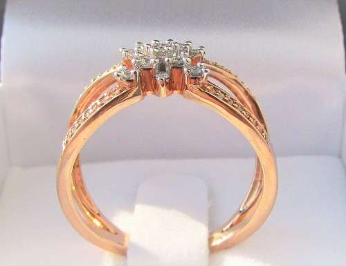 **1 PIECE ONLY [R27419]** CROSSOVER STYLE [0.400ct] DIAMOND RING [ROSE GOLD] - **BUY SAFE**