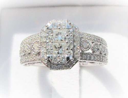 **HUGE DEAL [R70327]** DESIGNER ROUND / PRINCESS CUT [1.450ct] DIAMOND RING [WHITE GOLD] - BUY SAFE