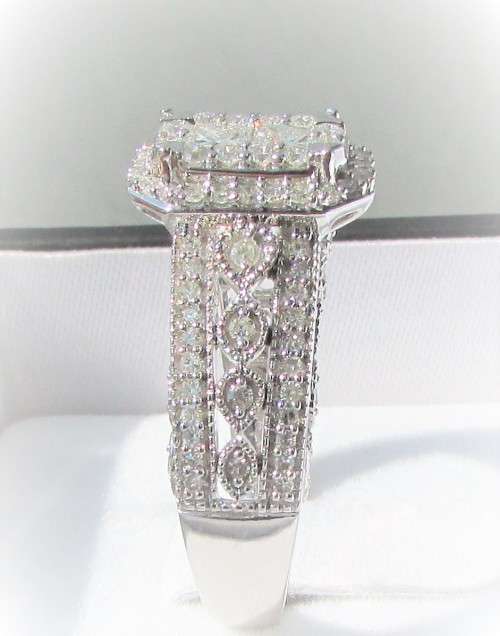 **HUGE DEAL [R70327]** DESIGNER ROUND / PRINCESS CUT [1.450ct] DIAMOND RING [WHITE GOLD] - BUY SAFE